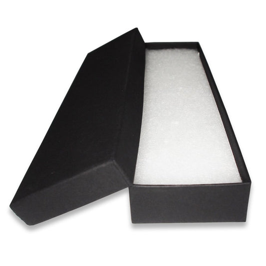 Matte Black-Kraft Cotton Filled Gift Boxes - Size 8" x 2" x 7/8"