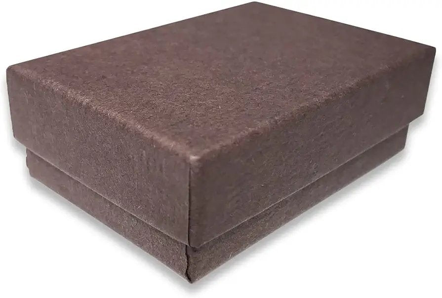 Made in the USA- Brown Cotton Filled Gift Boxes - 2 7/16” x 1 5/8” x 13/16”