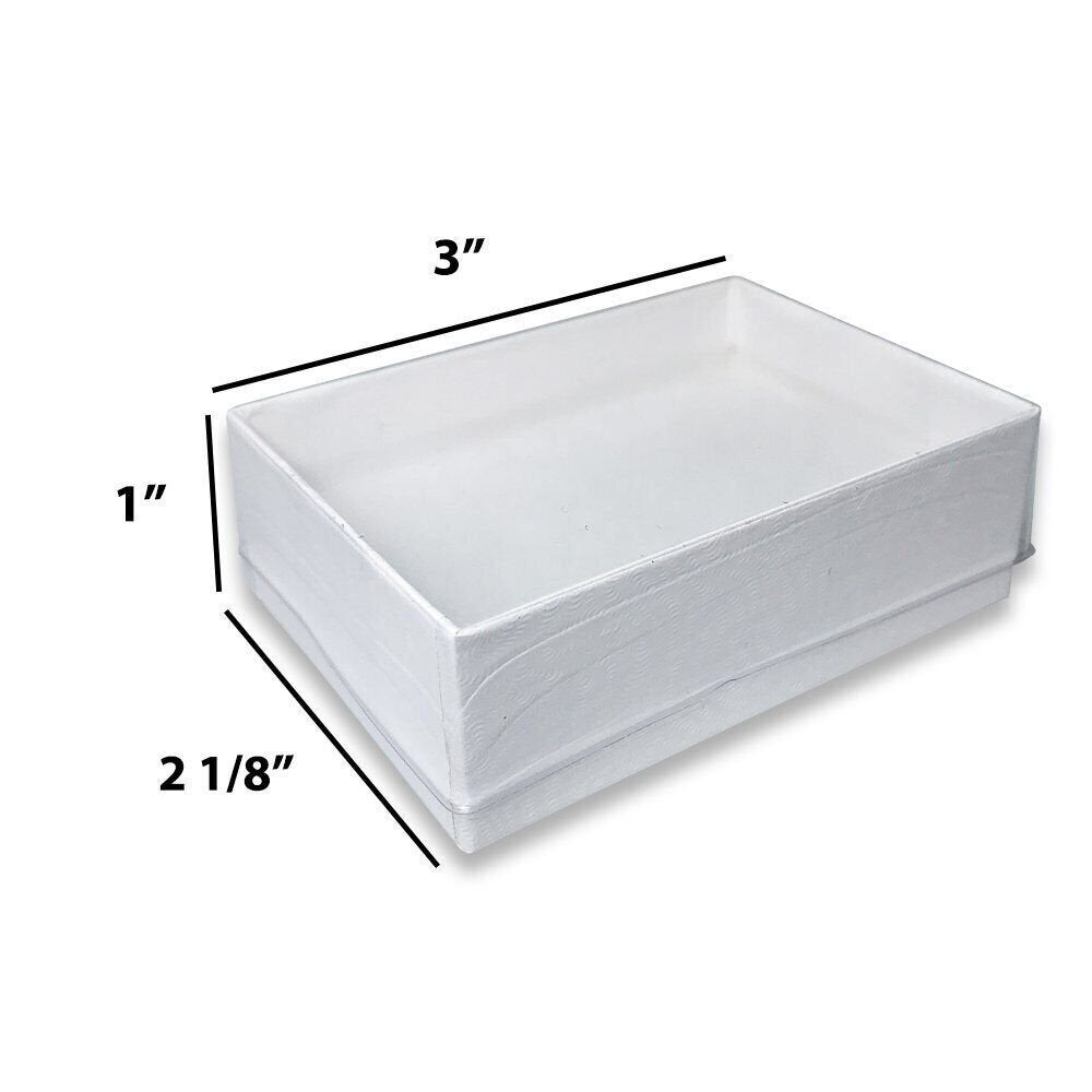 USA-Made Clear Top White-Swirl Cotton Filled Gift Boxes