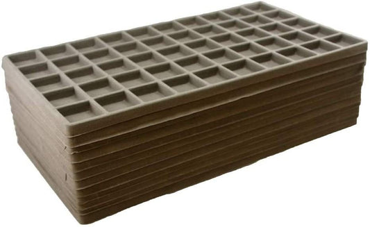 N'icePackaging - 50 Slot (1 1/8" x 1 1/4") Flocked Storage Tray Inserts - for Merchandise Jewelry & Organization - 14 1/8" x 7 5/8" x 1/2"