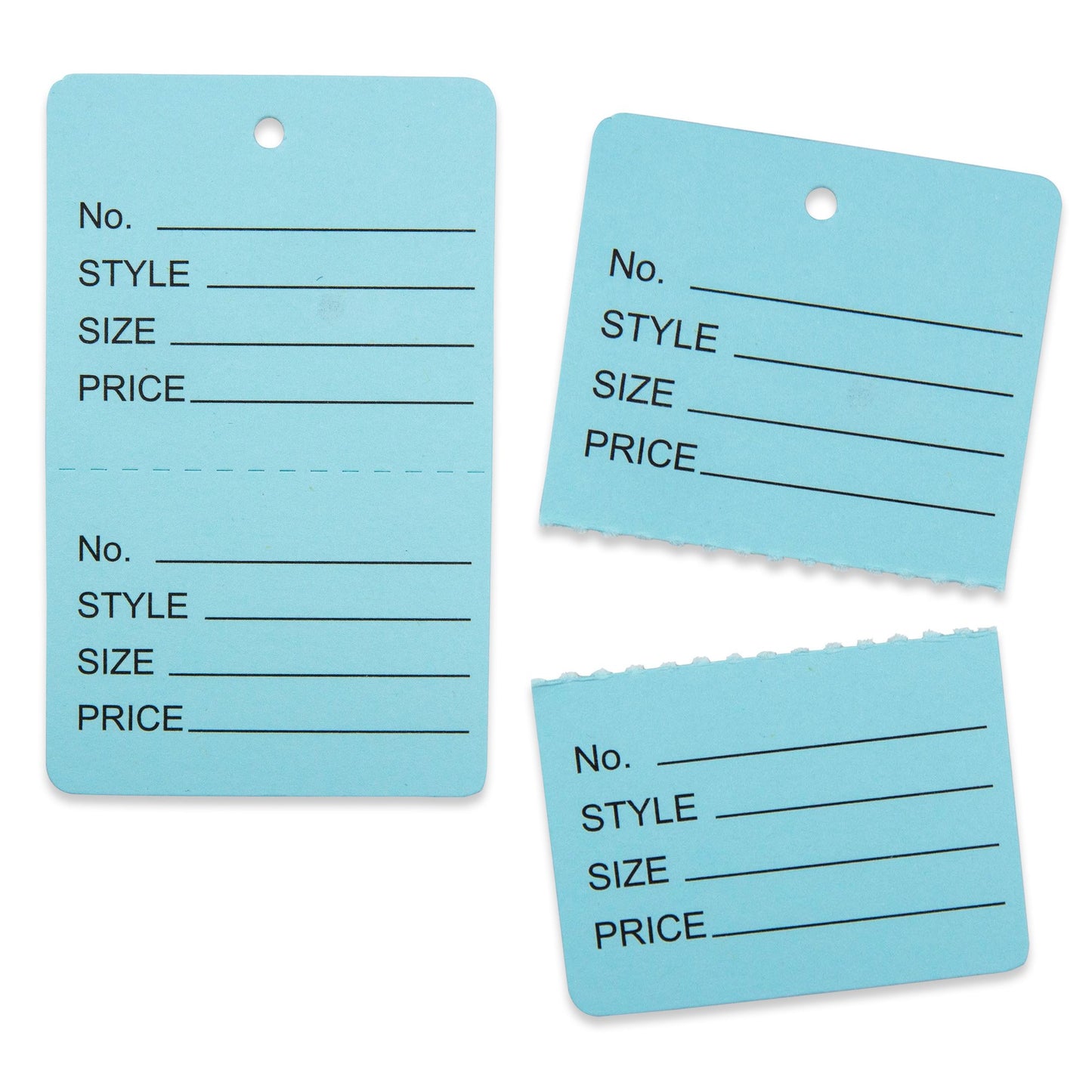 1000 Qty 1 3/4 x 2 7/8 (44x73mm) Assorted Unstrung Colored Price/Receipt Tags