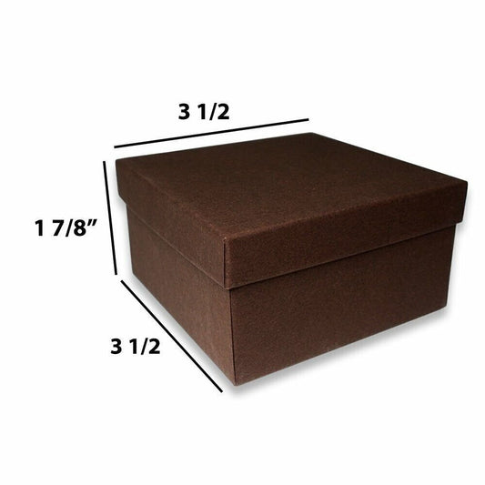 Chocolate Kraft Cotton Filled Boxes - 10 Boxes/Pack