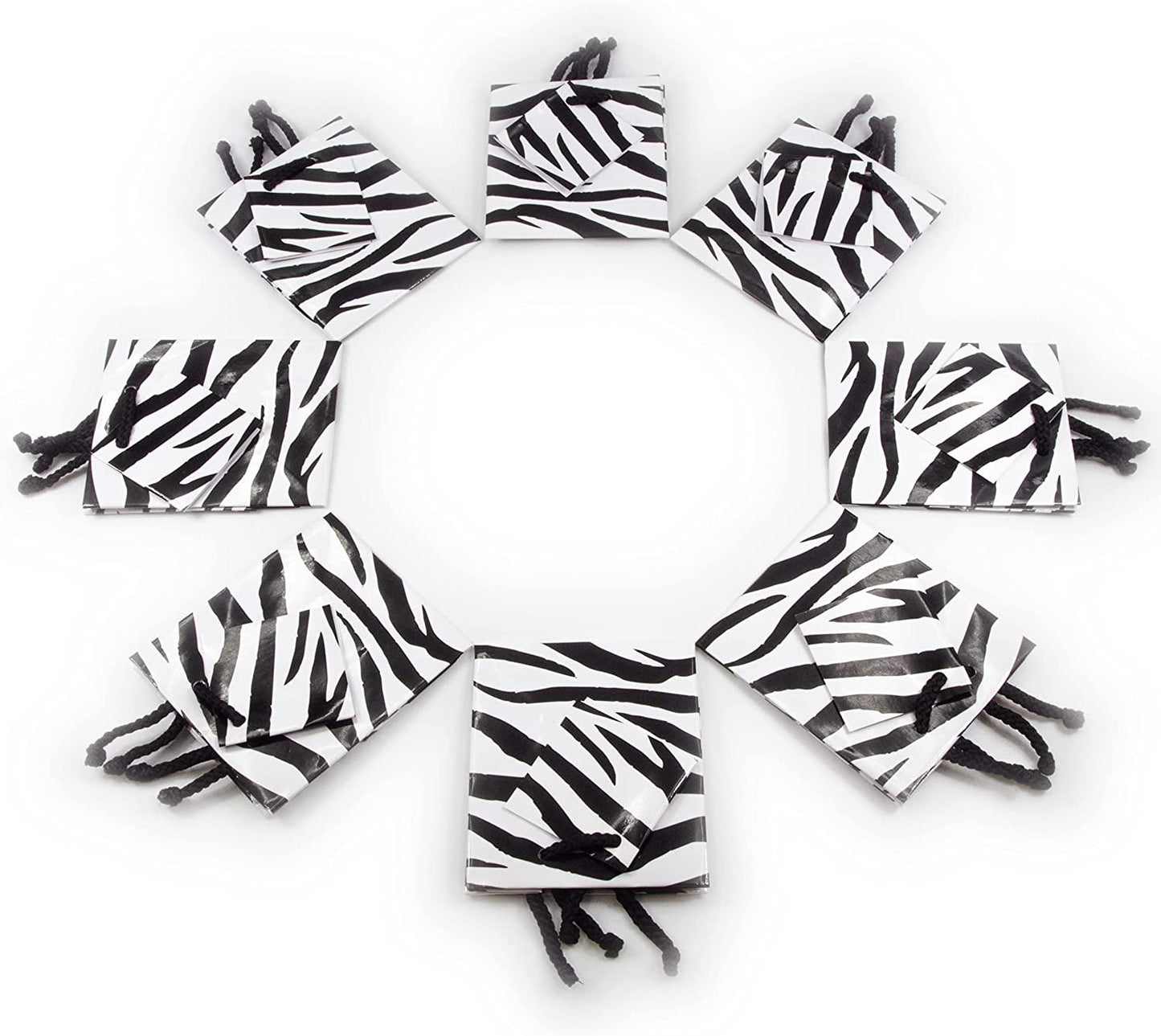 Zebra Paper Tote Gift Bags Great for parties, promotions and more.