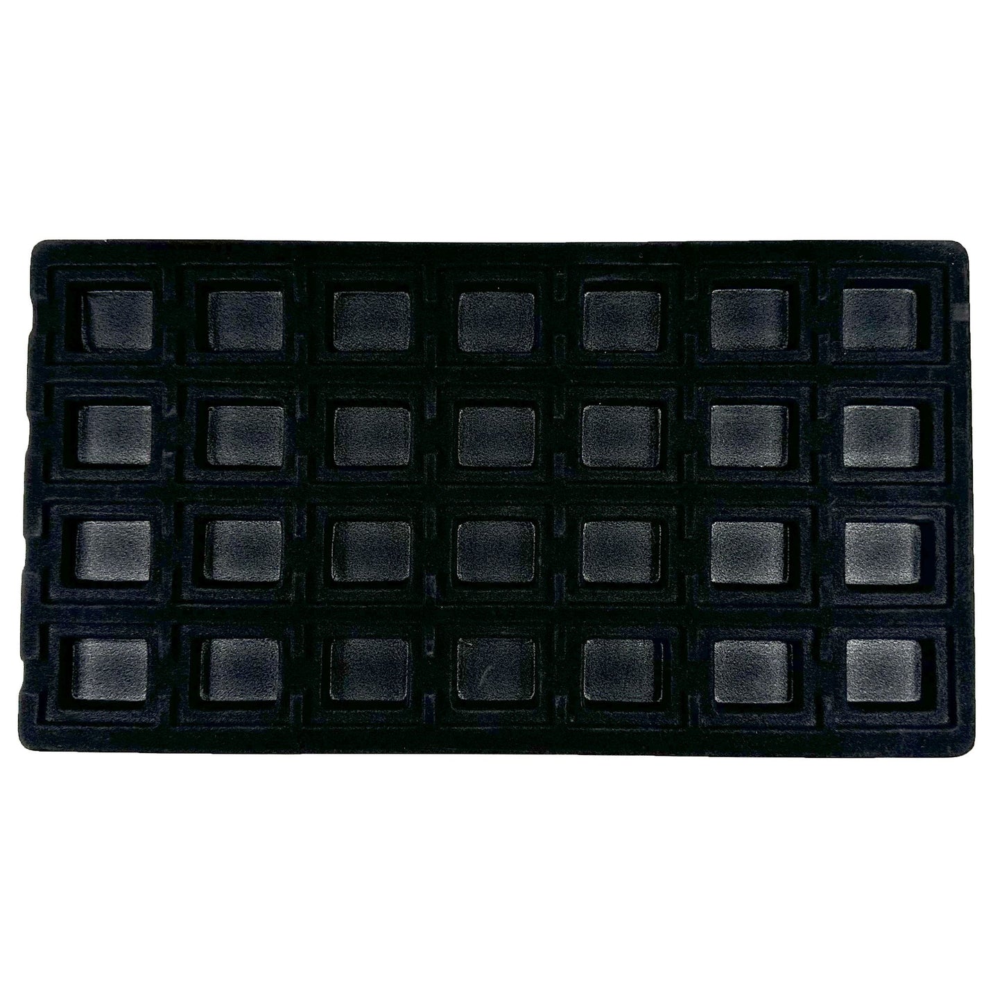 N'icePackaging 12 Qty Cowhide-Black 28 Earring Slot Flocked Storage Tray Inserts - for Merchandise Jewelry & Organization
