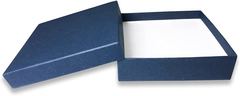 Made in the USA Navy-Blue Kraft Cotton Filled Gift Boxes