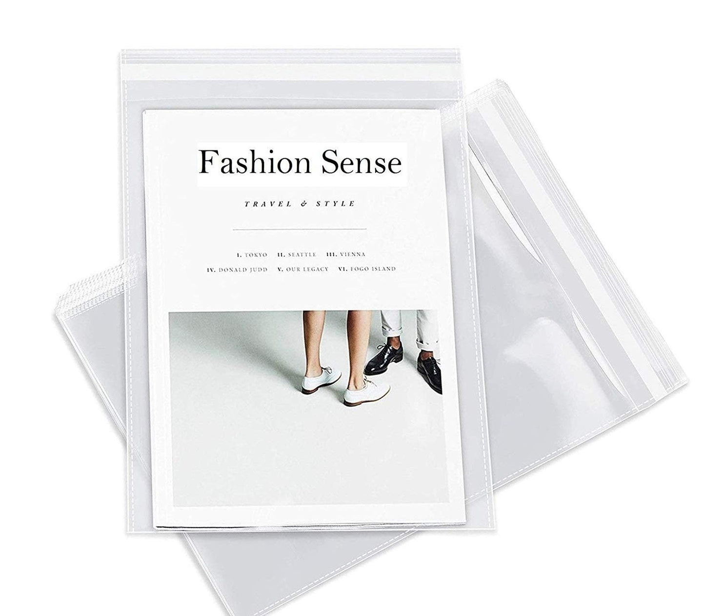 11.5" x 15.5" 100 Clear Cello Bags Adhesive 1.4 mils Self Sealing OPP Plastic Gift Bags for Clothing T-Shirt Storage Envelope Gift...