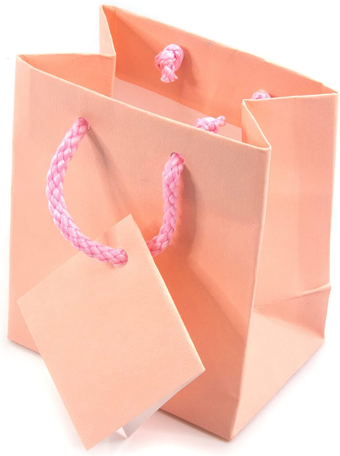 10 Bags – Matte Pink Paper Tote Gift Bags – Birthdays/Holidays/Parties/Gifts/Showers/and more.