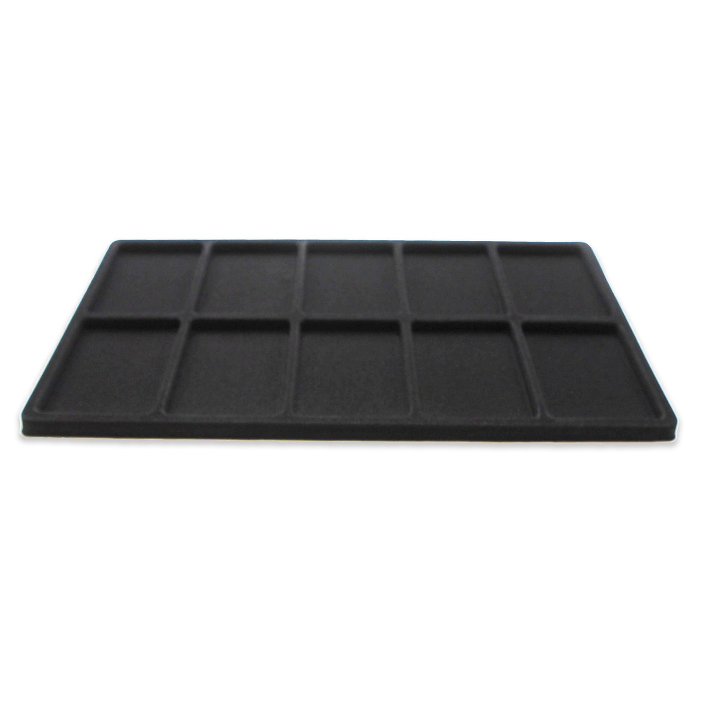 N'icePackaging - 10 Slot (2 1/2" x 3 3/8") Flocked Storage Tray Inserts - for Merchandise Jewelry & Organization - 14 1/8" x 7 5/8" x 1/2"