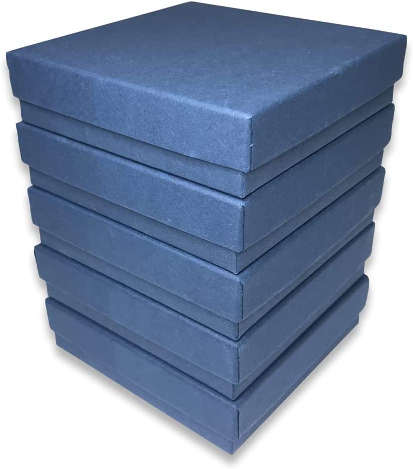Made in the USA Navy-Blue Kraft Cotton Filled Gift Boxes