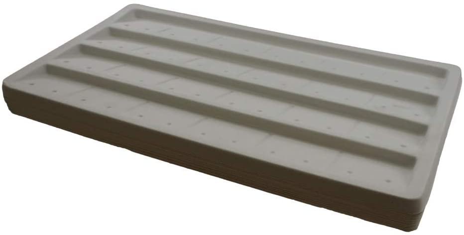 N'icePackaging - 24 Pair Slot Flocked Earring Storage Tray Inserts - for Merchandise Jewelry & Organization - 14 1/8" x 7 5/8" x 1/2"