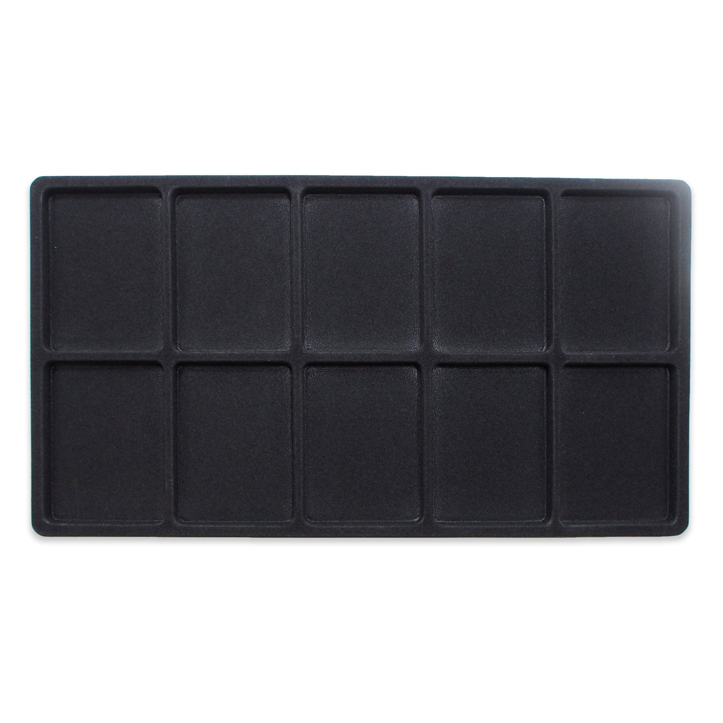N'icePackaging - 10 Slot (2 1/2" x 3 3/8") Flocked Storage Tray Inserts - for Merchandise Jewelry & Organization - 14 1/8" x 7 5/8" x 1/2"