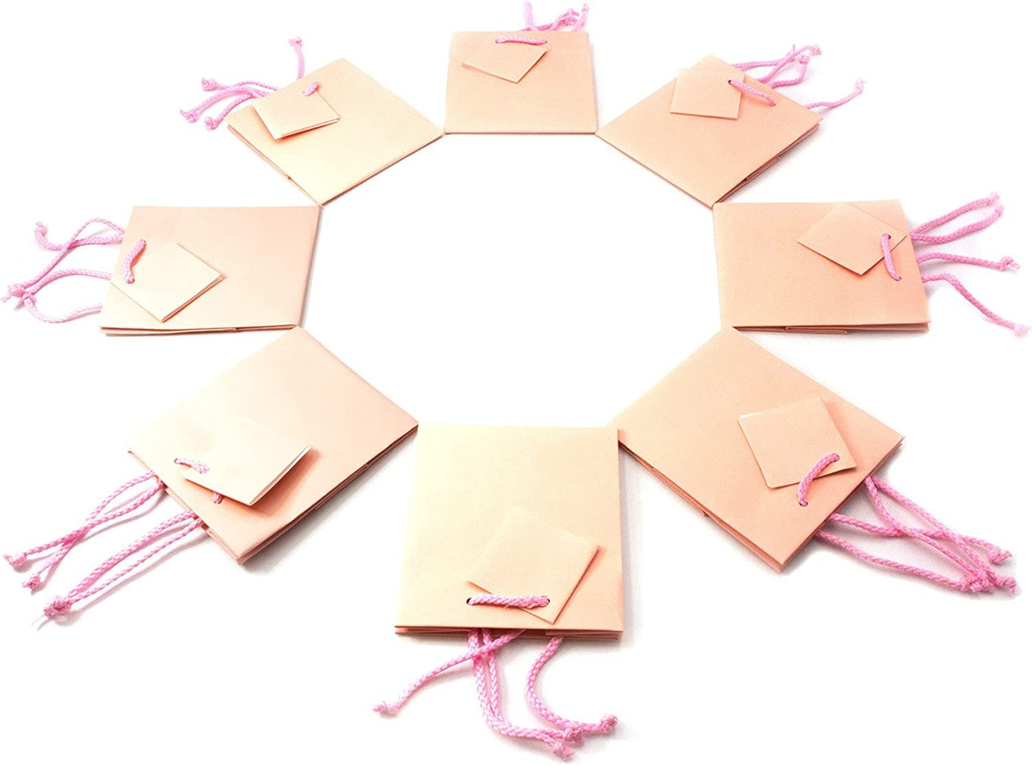 10 Bags – Matte Pink Paper Tote Gift Bags – Birthdays/Holidays/Parties/Gifts/Showers/and more.