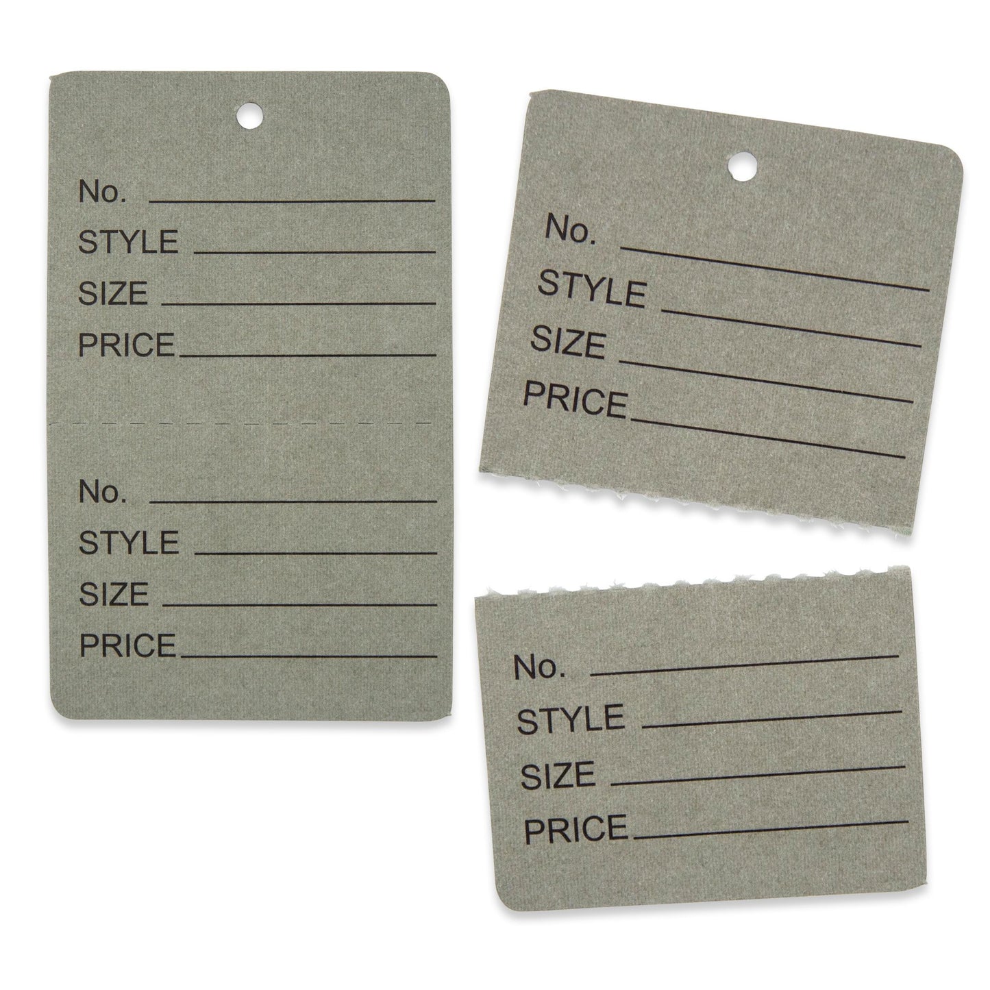 1000 Qty 1 3/4 x 2 7/8 (44x73mm) Assorted Unstrung Colored Price/Receipt Tags