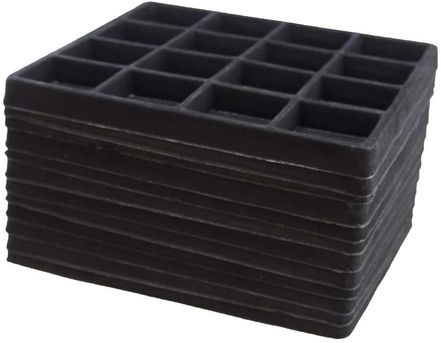N'icePackaging - 16 Slot (1 5/8" x 1 3/8") Flocked Storage Tray Inserts - for Merchandise Jewelry & Organization - 6 3/4" x 7 5/8" x 1/2"