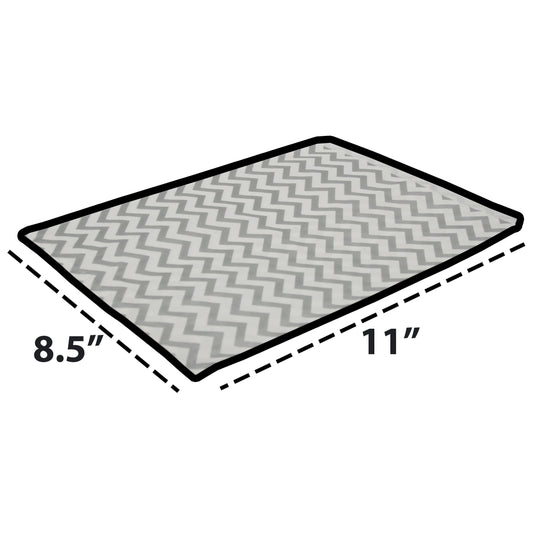 Silver Chevron Pattern on White Kraft Decorative Flat Paper Gift Bags