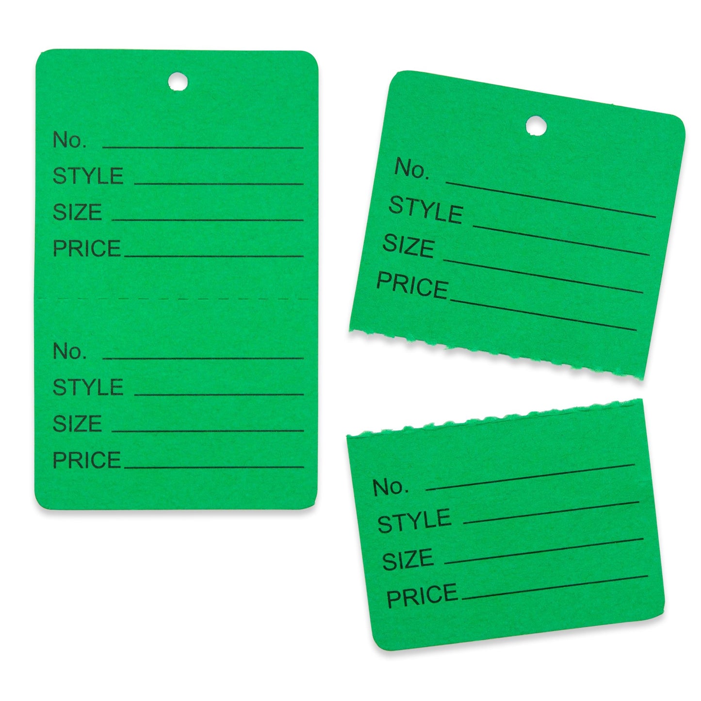 1000 Qty 1 3/4 x 2 7/8 (44x73mm) Assorted Unstrung Colored Price/Receipt Tags