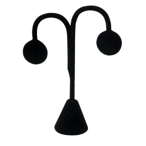 Black Velvet Single Earring Display Tear Drop Shape 5 1/4"H