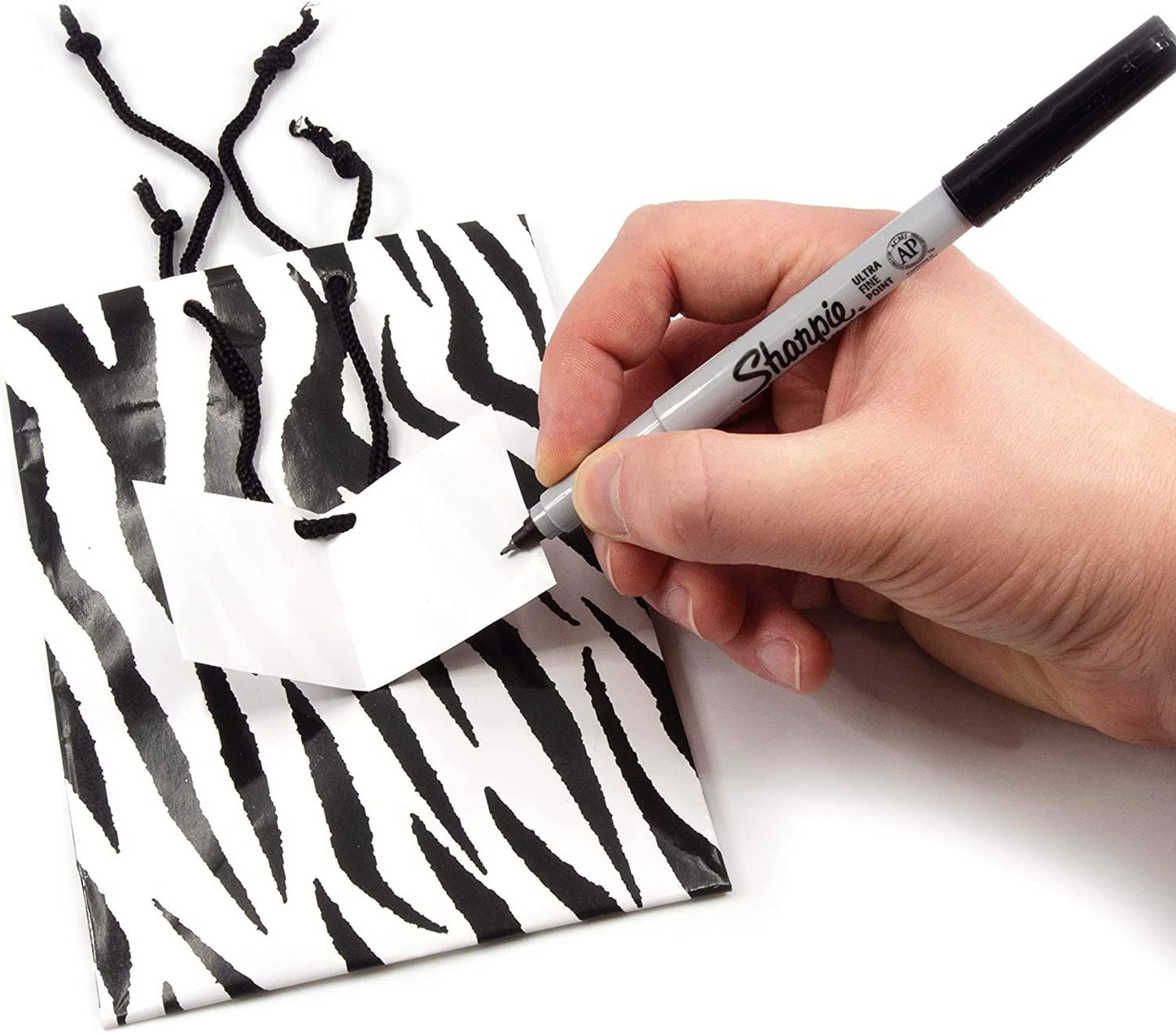 Zebra Paper Tote Gift Bags Great for parties, promotions and more.