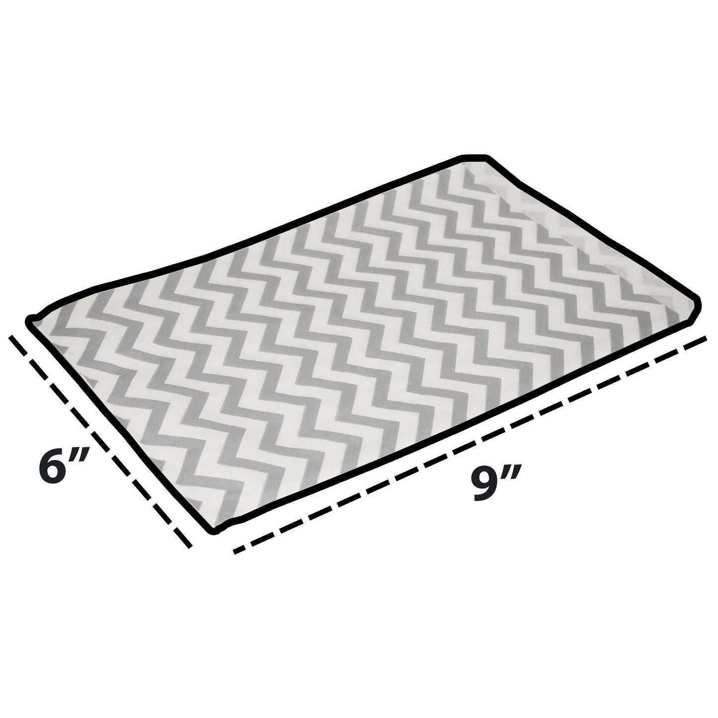 Silver Chevron Pattern on White Kraft Decorative Flat Paper Gift Bags