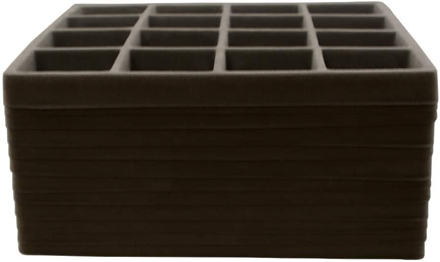 N'icePackaging - 16 Slot (1 5/8" x 1 3/8") Flocked Storage Tray Inserts - for Merchandise Jewelry & Organization - 6 3/4" x 7 5/8" x 1/2"