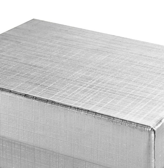 100 Qty Silver Linen Imported Cotton Filled Large Bangle Jewelry Boxes - 3 3/4" x 3 3/4" x 2"