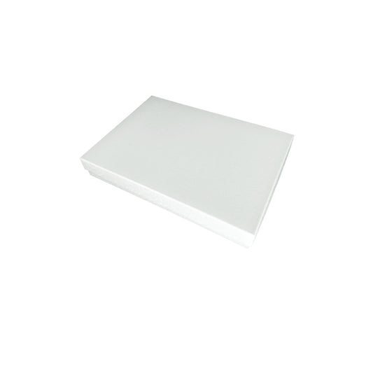 10 Qty White Swirl Imported Cotton Filled Large Pendant Jewelry Boxes - 5 3/8" x 3 7/8" x 1"