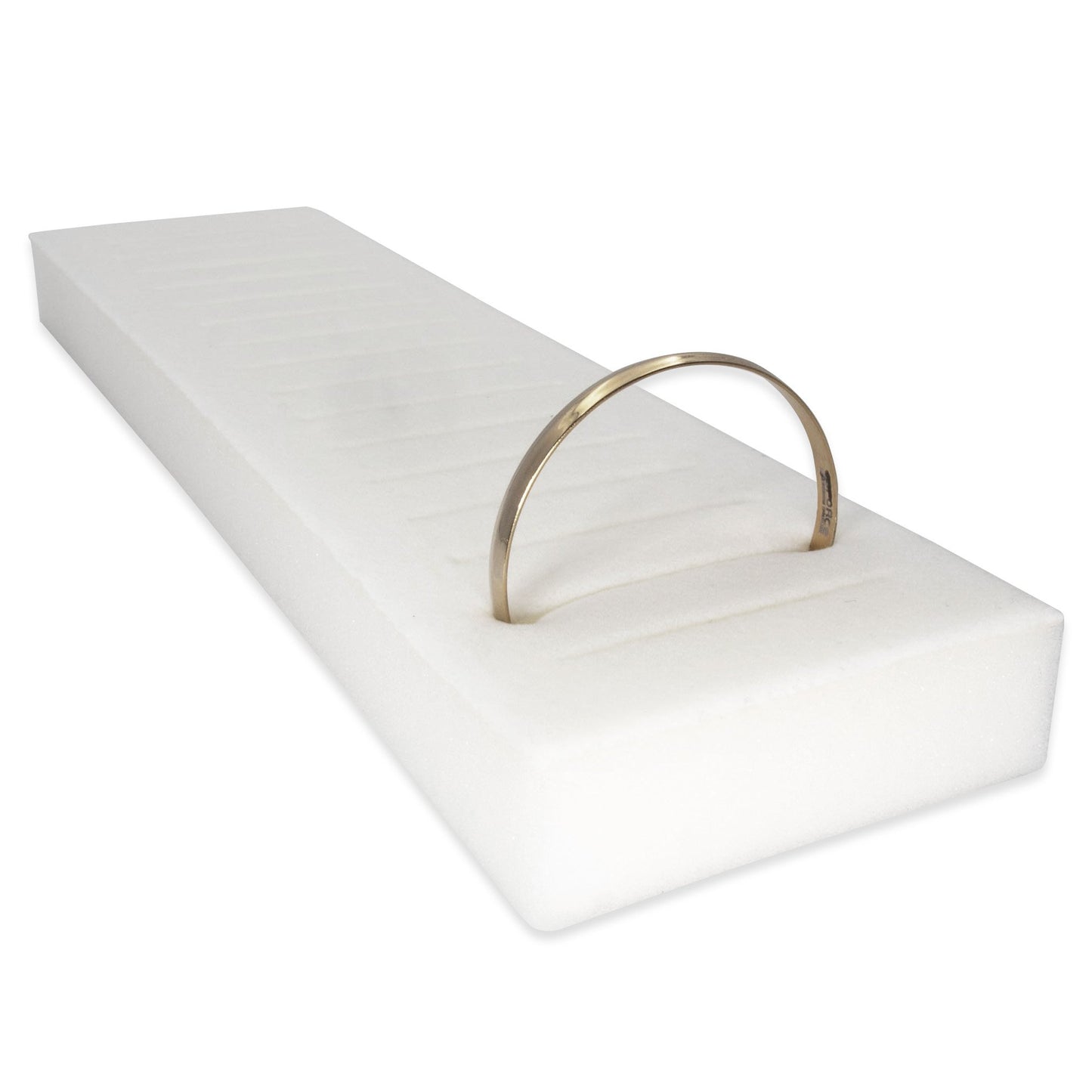 2 Qty Deluxe White 16 Slot Bangle Foam Insert with Grey Leatherette Display Tray 15" x 4.5" x 1.5"