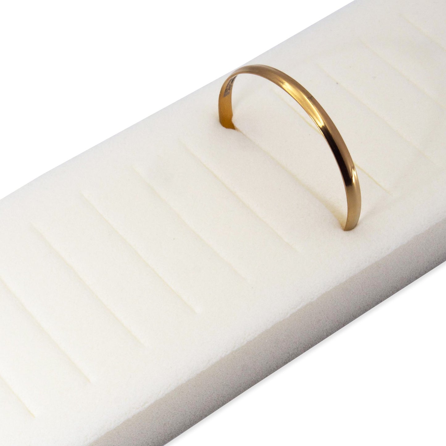 2 Qty Deluxe White 16 Slot Bangle Foam Insert with Grey Leatherette Display Tray 15" x 4.5" x 1.5"