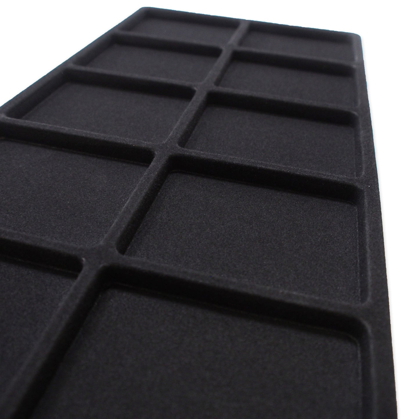 N'icePackaging - 10 Slot (2 1/2" x 3 3/8") Flocked Storage Tray Inserts - for Merchandise Jewelry & Organization - 14 1/8" x 7 5/8" x 1/2"