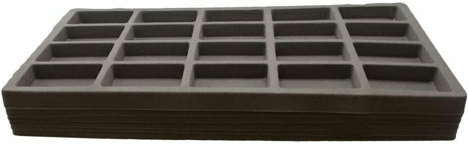 Flocked 20 Slot (2 3/8" x 1 1/2") Storage Tray Inserts - for Merchandise Jewelry & Organization - 14 1/8" x 7 5/8" x 1/2"