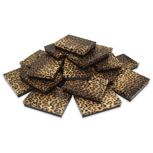 Leopard Pattern Cotton Filled Gift Boxes - 7 1/8" x 5 1/8" x 1 1/8"