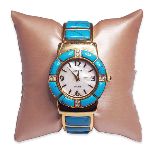 6 Qty - 3" x 3" Faux Leather Steel-Rose Pink Watch/Bangle Pillow Display