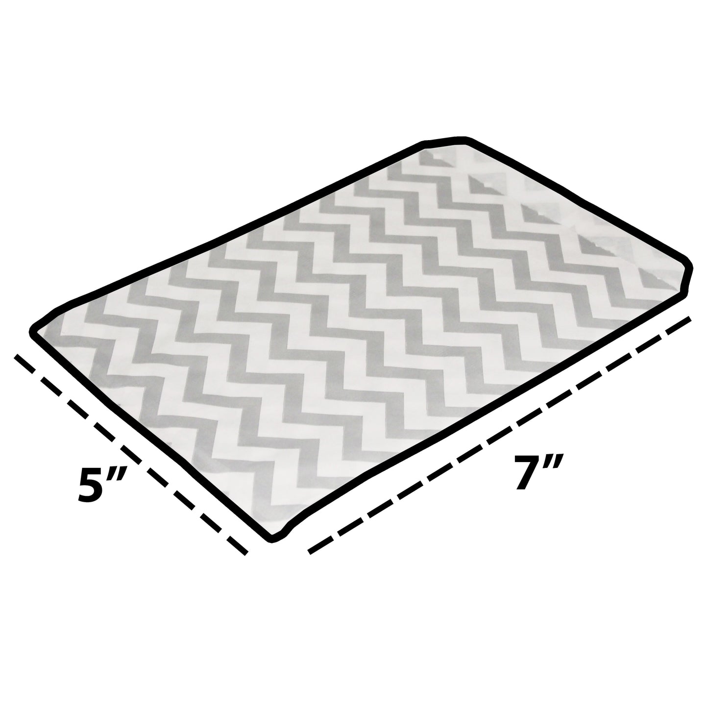 Silver Chevron Pattern on White Kraft Decorative Flat Paper Gift Bags