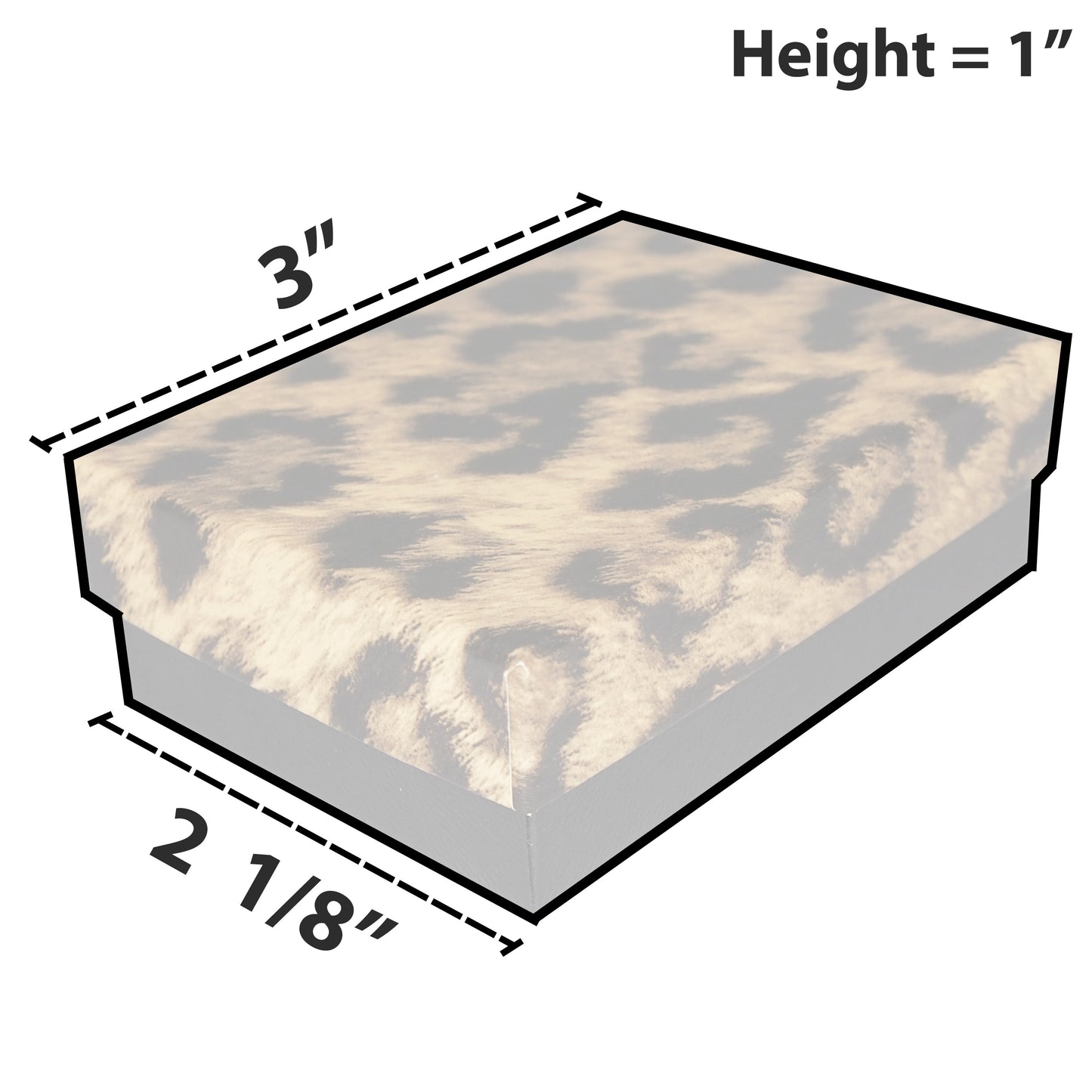 Leopard Pattern Cotton Filled Jewelry Gift Boxes - 3 1/4" x 2 1/4" x 1"