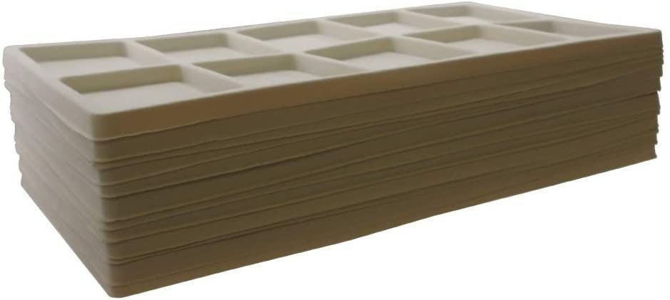 N'icePackaging - 10 Slot (2 1/2" x 3 3/8") Flocked Storage Tray Inserts - for Merchandise Jewelry & Organization - 14 1/8" x 7 5/8" x 1/2"
