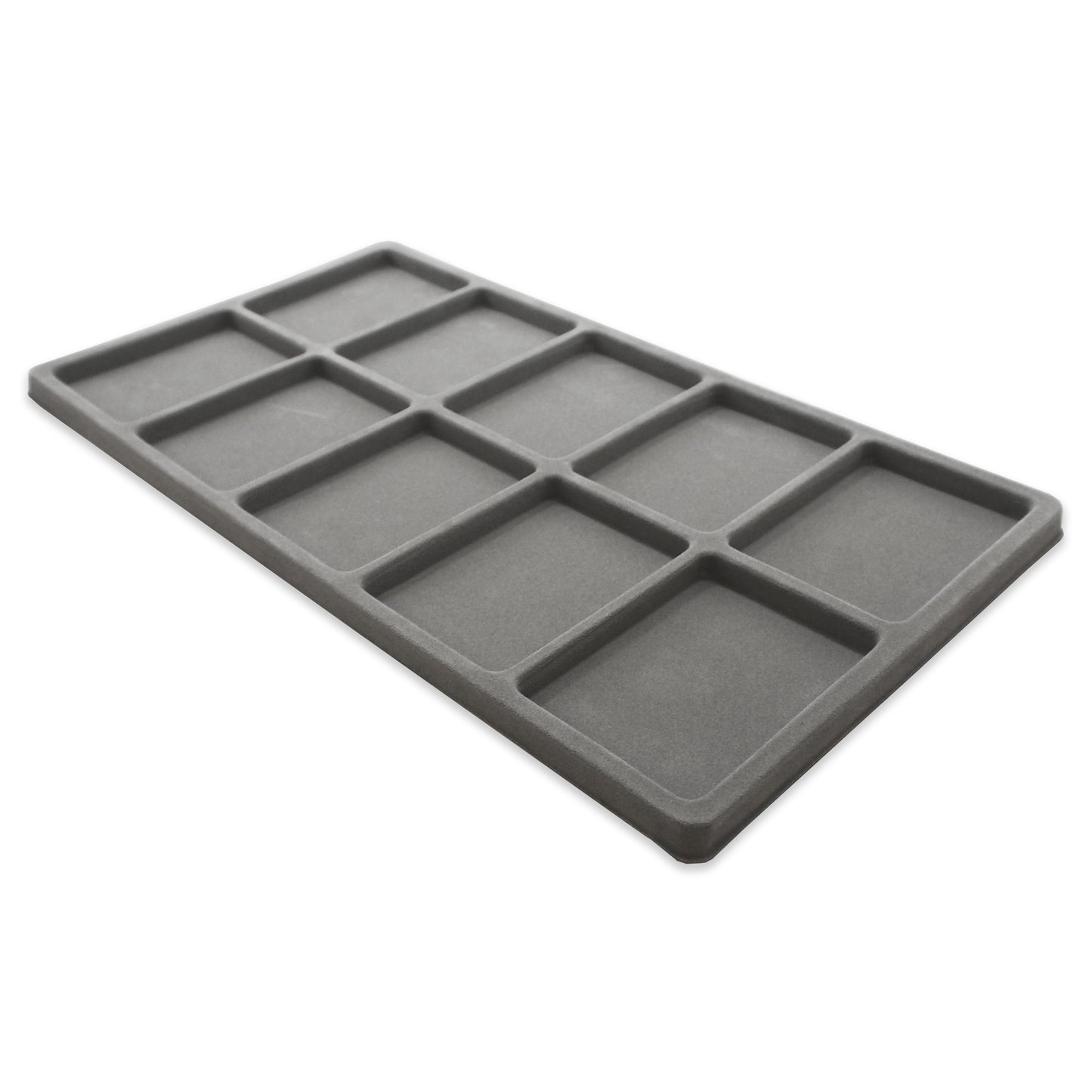 N'icePackaging - 10 Slot (2 1/2" x 3 3/8") Flocked Storage Tray Inserts - for Merchandise Jewelry & Organization - 14 1/8" x 7 5/8" x 1/2"