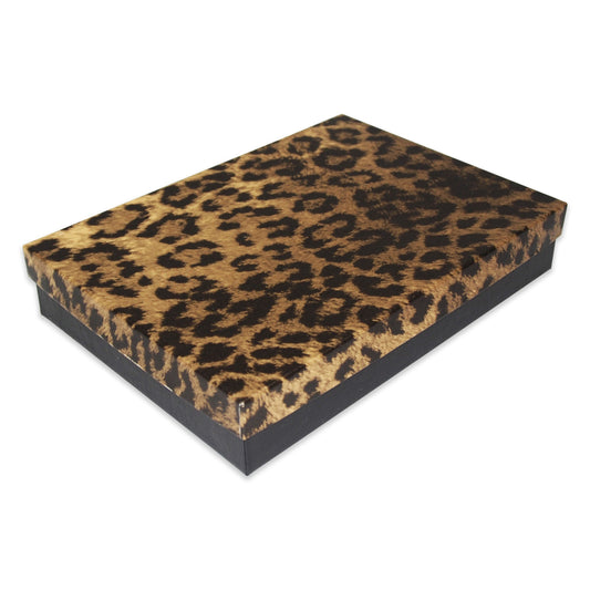 Leopard Pattern Cotton Filled Jewelry Gift Boxes