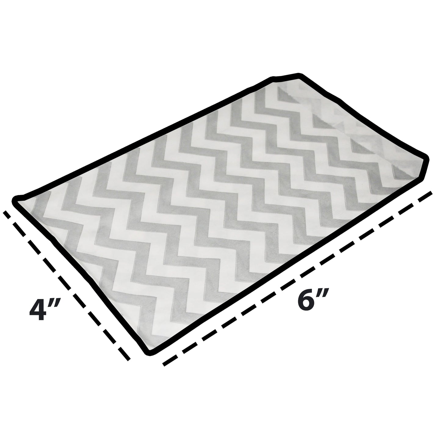Silver Chevron Pattern on White Kraft Decorative Flat Paper Gift Bags