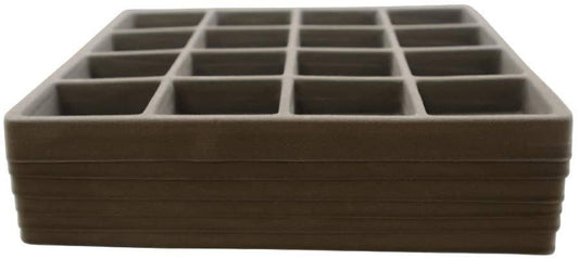 N'icePackaging - 16 Slot (1 5/8" x 1 3/8") Flocked Storage Tray Inserts - for Merchandise Jewelry & Organization - 6 3/4" x 7 5/8" x 1/2"