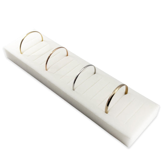 2 Qty Deluxe White 16 Slot Bangle Foam Insert with Grey Leatherette Display Tray 15" x 4.5" x 1.5"