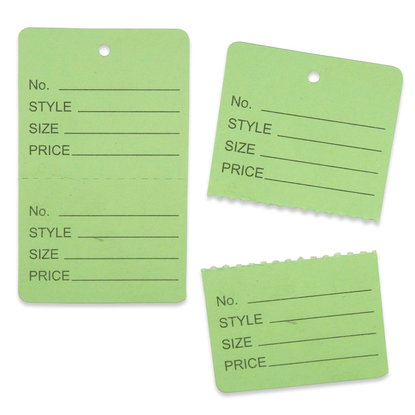 1000 Qty 1 3/4 x 2 7/8 (44x73mm) Assorted Unstrung Colored Price/Receipt Tags
