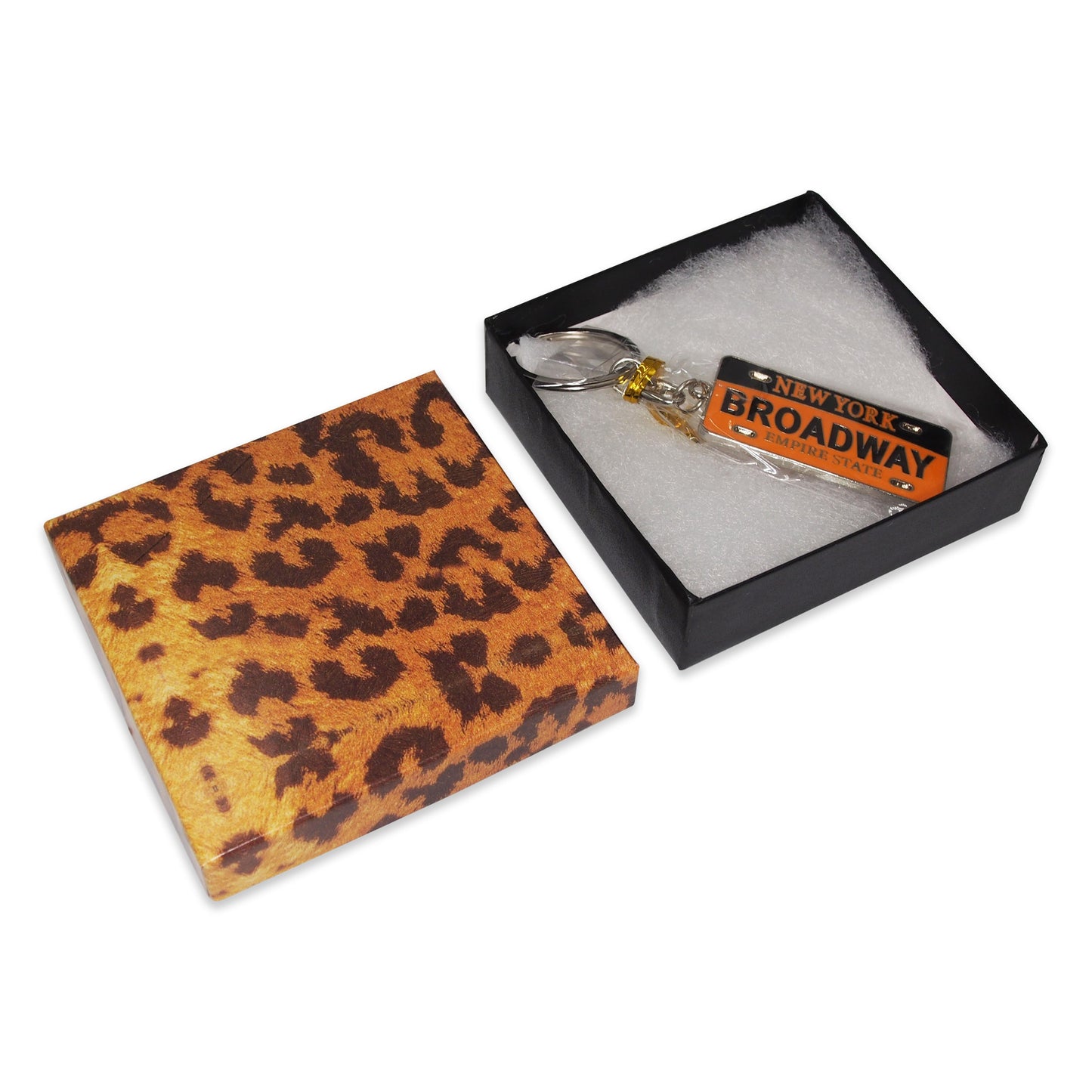 Leopard Pattern Cotton Filled Jewelry Gift Boxes