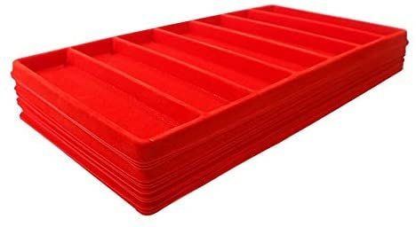 N'icePackaging - 7 Slot Flocked Storage Tray Inserts - for Merchandise Jewelry & Organization - 14 1/8" x 7 5/8" x 1/2"
