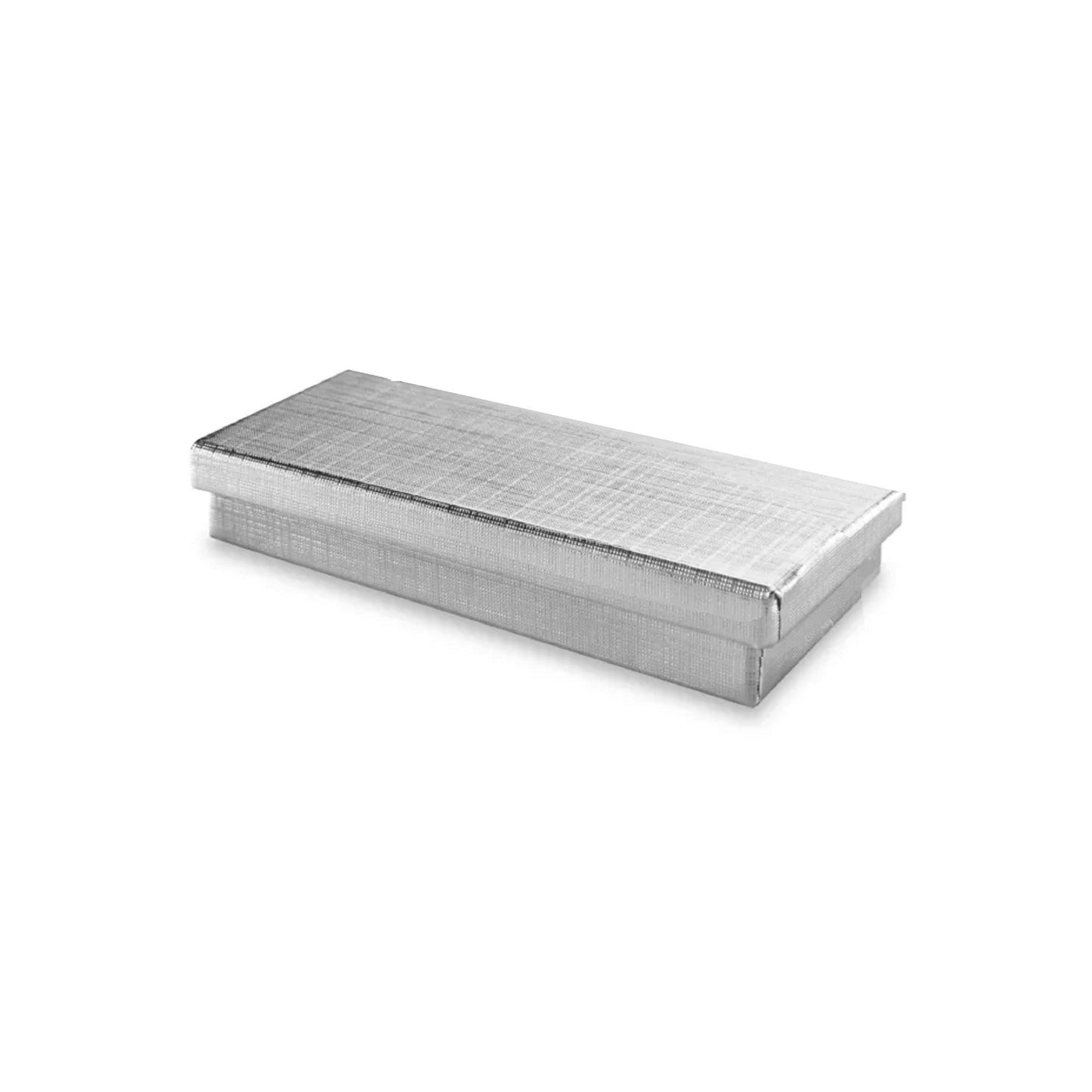 N'icePackaging - 10 Qty Silver Linen Imported Cotton Filled Bracelet Jewelry Boxes - for Bracelets/Watches & Thin Necklaces - 8" x 2" x 1"