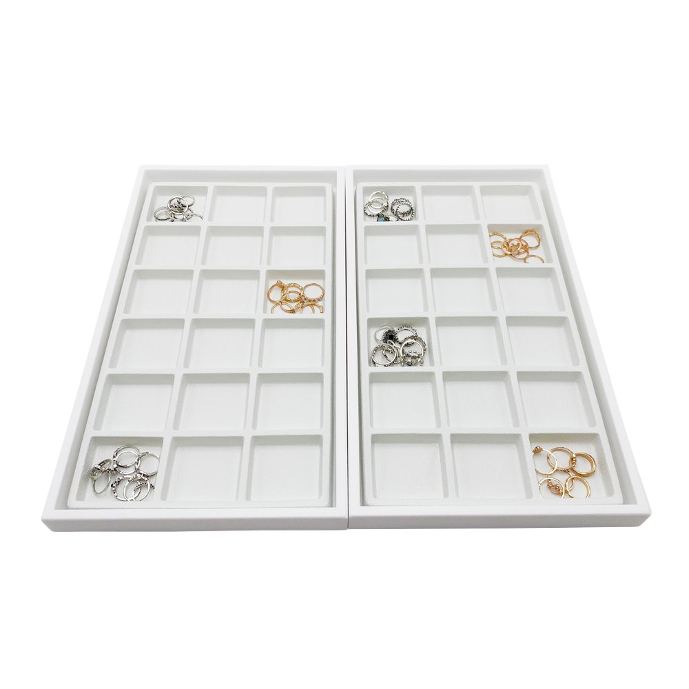 Plastic Storage Display Tray w/ Compartment Sorting Liner - Size 14 3/8" x 8 1/4" x 1"