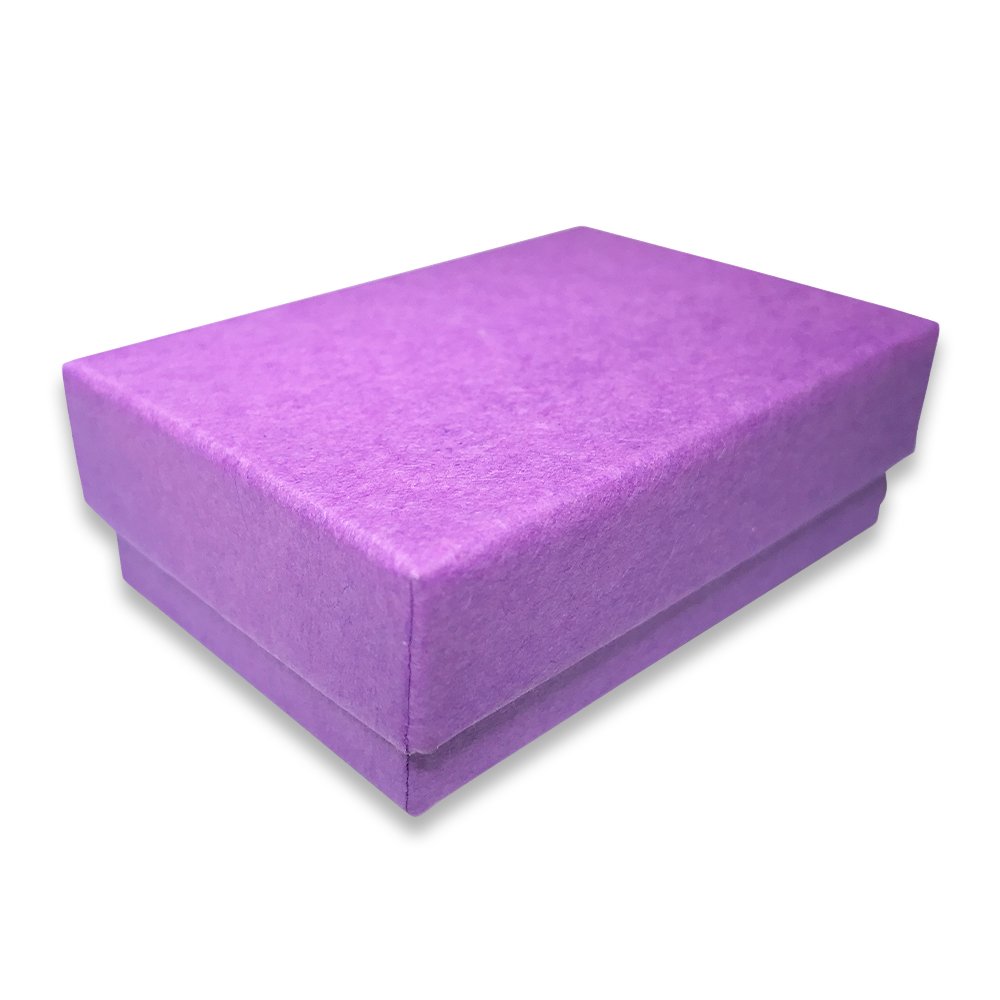 10 Qty USA-Made Purple Cotton Filled Gift Boxes - 2 7/16" x 1 5/8" x 13/16"