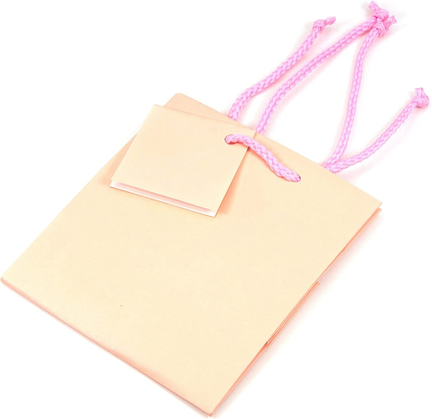 10 Bags – Matte Pink Paper Tote Gift Bags – Birthdays/Holidays/Parties/Gifts/Showers/and more.