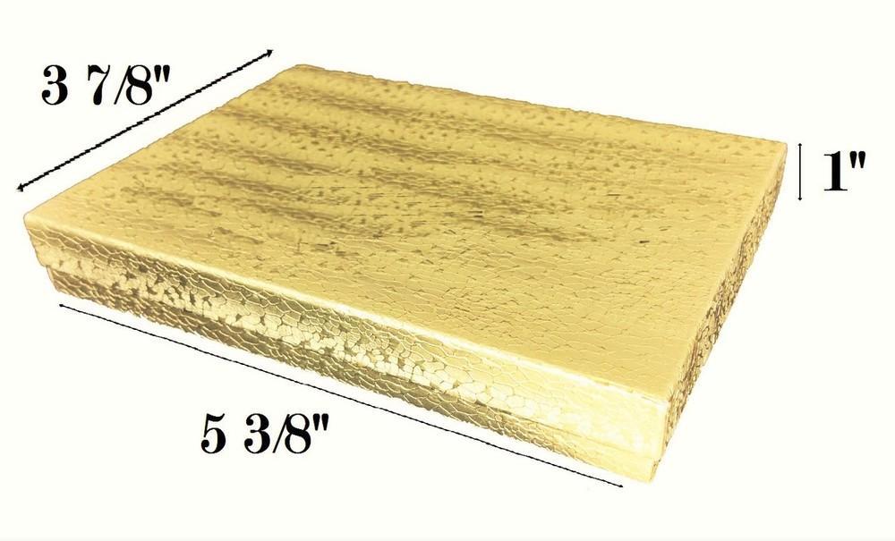 Gold Foil Cotton Filled Box: 5 3/8" x 3 7/8" x 1"H