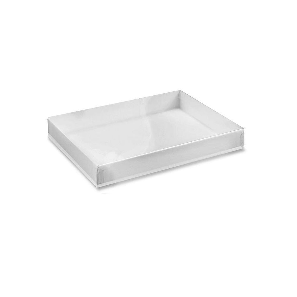 White Swirl Clear Top Cotton Filled Boxes - (10 Boxes/Pack)
