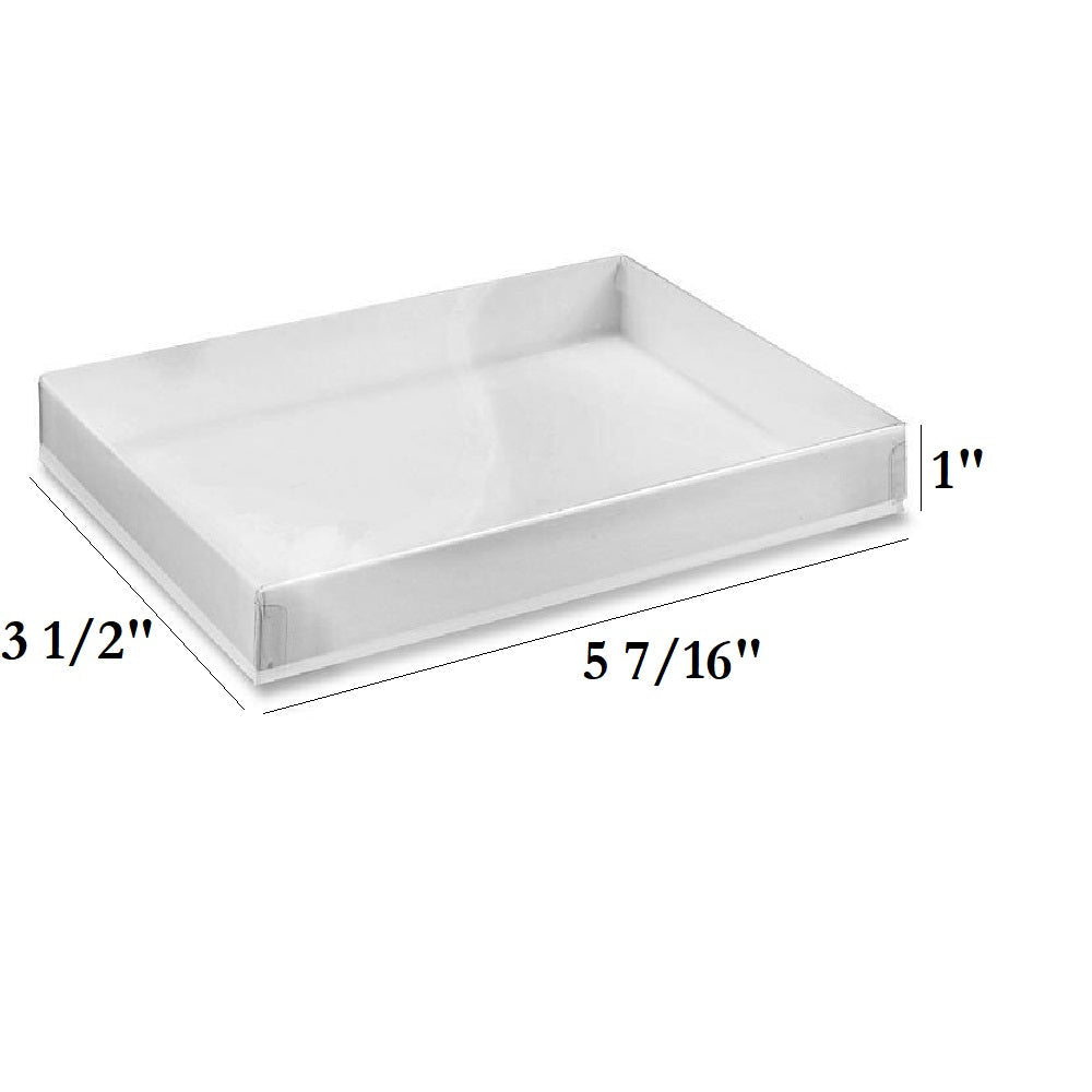White Swirl Clear Top Cotton Filled Boxes - (10 Boxes/Pack)